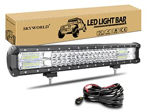 SKYWORLD 20 Zoll 51CM 288W Led Arbeitsscheinwerfer Bar mit 12V kabelbaum, Wasserdicht Led Lightbar Lichtbalken LED Arbeit Licht Bar für 4x4 Offroad SUV UTV ATV KFZ Traktor