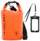 wasserdichte Premium-Tasche, Tasche mit Handy-Trockentasche und langem verstellbarem Schultergurt inklusive, perfekt für Kajak/Boot/Kanufahren/Angeln/Rafting/Schwimmen/Camping (Orange 5 l)