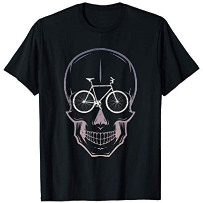 Drôle Cadeau Sport Crâne Bicyclette Cycliste Halloween Vélo T-Shirt