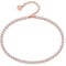 KRKC&CO 3mm Damen Tennis Fußkettchen, Rosegold beschichtet Tennisarmband, Länge verstellbar Fußspange Iced Out Fußkettchen, Tennis Kette Fußband für Frauen Mädchen Geburtstag Geschenk