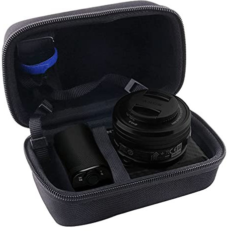 WERJIA Étui de Transport Rigide Compatible avec Appareil Photo numérique sans Miroir Sony Alpha ZV-E10/ZV-E10L, Compatible avec Objectif 16-50 mm, Noir