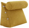 VERCART Rückenkissen mit Nackenrolle, Einstellbar Keilkissen Stützkissen, Nackenstützkissen Kopfkissen, Lesekissen Bettkissen, Groß Kissen Bett Sofa Couch, Abnehmbarem Leinen Bezug 60x50x22cm Gelb