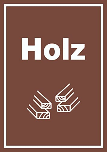 Holz Mülltrennung Schild Text Symbol Balken hochkant A4 (210x297mm)