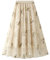 SotRong Überlagerter, mehrlagiger Tüllrock für Damen, elastischer, hoch taillierter A-Linien-Midirock, Mesh-Chiffon-Faltenrock mit Blumendekoration, M-Aprikose, Einheitsgröße