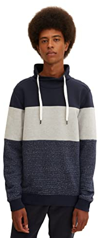TOM TAILOR Herren Snood in Colourblocking-Optik 1033815, 11087 - Middle Grey Melange, M