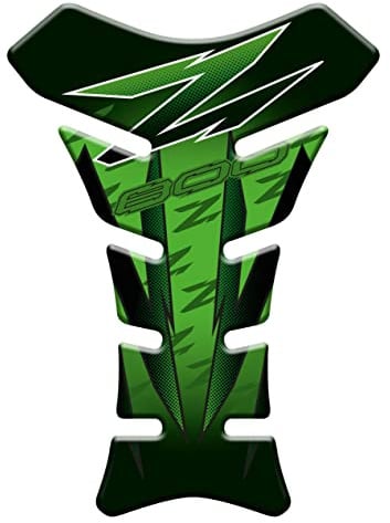 Protector de depósito adhesivo resinado efecto 3D compatible con Kawasaki Z800 (verde)