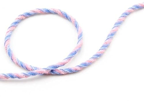NTS-Nähtechnik 5mm | 3m Deko Gummiband | Bunte Gummilitze Twist | rosa/blau