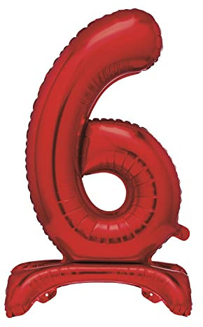 Unique Party 13426 - Riesen Stehen Nummer 6 Ballon - 76 cm - Rot