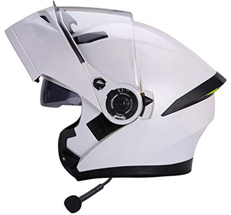 Bluetooth Motorrad Crash Modular Helm Hochklappbarer Front Motorradhelm Anti-Fog Dual Visors DOT/ECE Zugelassene ATV Motorcross Helme für Herren Damen