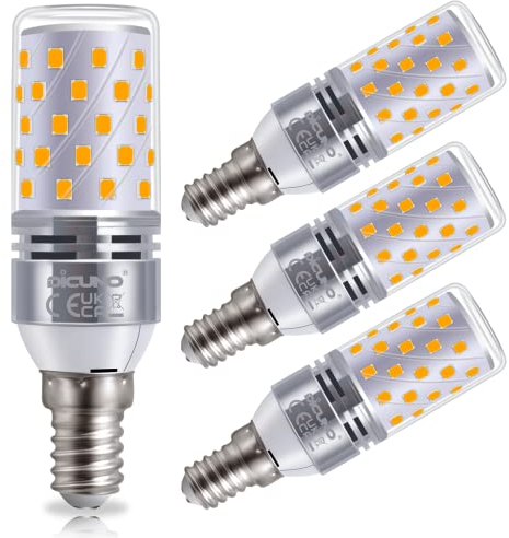 DiCUNO E14 LED Mais Glühbirne 8W, 2700K Warmweiß, entspricht zu 100W Glühbirne, 1000LM LED Maiskolben E14, CRI 85, nicht Dimmbar, kleine Edison Schraube für Kronleuchter, Designerlampe, 4er Set