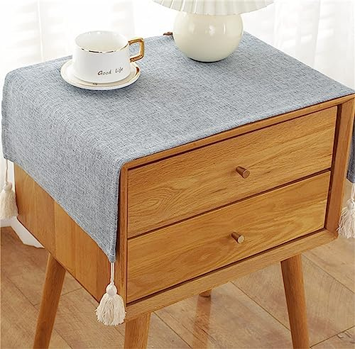 Utobanh Bedside Table Cover Cloth Tablecloth, Non-Slip Dustproof TV Cabinet Refrigerator Washing Machine Cover Towel Universal Small Square Towel (15.7 * 35.4 inches,Light Blue)