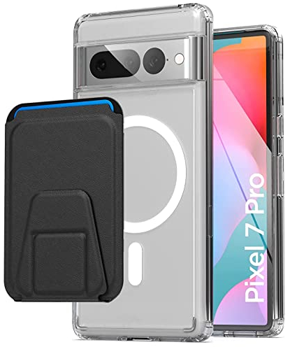 ENCASED Magnetische Brieftasche entworfen für Google Pixel 7 Pro Hülle mit Kartenhalter (kompatibel mit MagSafe) klar