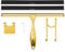 TOOVEM 12 Inch Shower Squeegee for Glass Doors, Window, Bathroom, Car Windshield, Shower Cleaning Tools with S Hook, Square Sticky Hook（Gold）