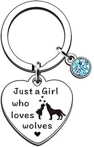 JMIMO Wolf Gifts for Girls - Wolf Keyring & Lover Gifts for Just A Girl Who Loves Wolves