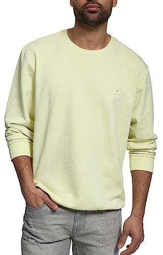 Indicode Herren Holt Sweatshirt aus Baumwollmischung | Sweater mit RIPP-Bündchen Pullover für Männer Young Wheat, L