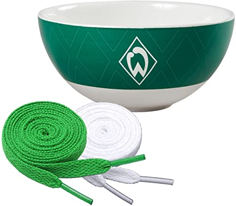King of Trade SV Werder Bremen Schüssel Müslischale Raute + 2 Paar Fan-Schnürsenkel