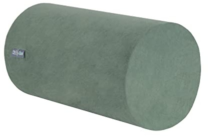 KiddyMoon Spielplatz Velvet Aus Schaumstoff Mit Samt Rund Bällebad Ballgruben Für Babys Spielbad Hindernisläufen, Element Nackenrolle, Waldgrün