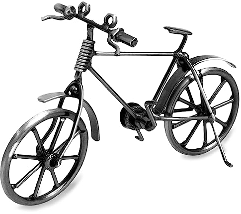 Retro Fahrrad modell, Iron Art Bike, Deko Fahrrad Klein, Mini Fahrrad Kunst Ornamente, Eisen Kunst Fahrrad Modell Figuren Home Office Dekoration für Jungen Mädchen Fahrrad Fans, Dunkel Grau