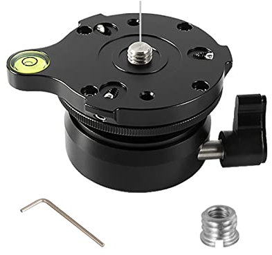 DASNTERED Tripod Leveling Base, Aluminum Alloy Adjusting Plate Table DSLR Camera Tripod Leveling Base Horizontal
