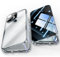 Jonwelsy Anti Peeping Case for iPhone 15 (6.1), 360 Degree Front and Back Privacy Tempered Glass Cover, Anti SPY Screen, Anti Peep Magnetic Adsorption Metal Bumper for iPhone 15 (Blue)