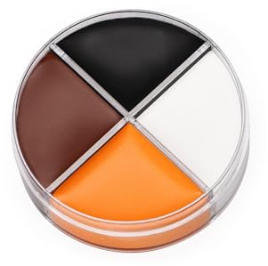 Professionelle Theater-Schminke Creme Make-up braun-orange-schwarz-weiß 15 ml Dose - 4 Farben - Halloween Karneval Motto-Party