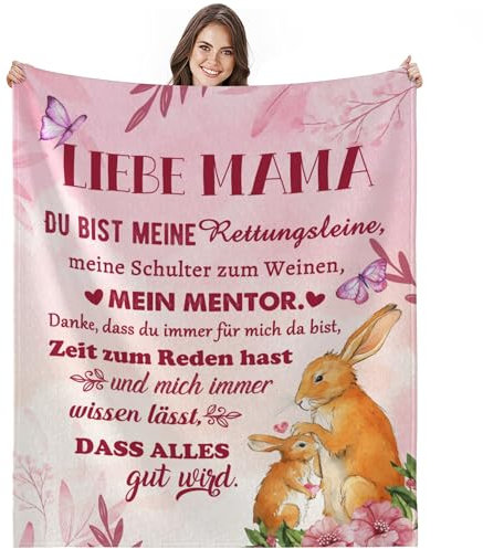 Geschenke für Mama Geburtstagsgeschenk zum Mütter Kuscheldecke Flauschige an Meine Mama Geburtstag Muttertag Geschenkdecke für Mama Von Tochter Sohn 130x150cm