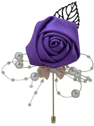 vreplrse 20 Ensemble de Broche nostalgique Vintage, beauté intemporelle pour Tout événement, Broche de Mariage pour Hommes et Femmes, Broche à Fleurs en Tissu Bleu Violet