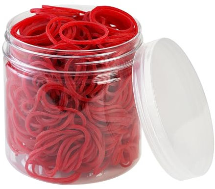 ZZJMCH 600Pcs 1inch Small Rubber Bands Stretchable Rubber Elastics Bands General Purpose Elastic Stretchable Bands Sturdy Rubber Bands for Home, Office, School, Stationery Supplies (Red)