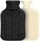 LIVHOME Hot Water Bottle with Soft Knitted Cover, 2L Hot Water Bag for Hot and Cold Compress, Hand Feet Warmer, Neck and Shoulder Muscle Pain Relief (Black)