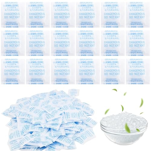 BORISCA 250 Packungen Silikagel, Luftentfeuchter, 1 g Silikagel, Beutel zum Absorbieren von Feuchtigkeit, elektronische Geräte, Silikagel, feuchtigkeitsabsorbierende Beutel für Kleidung, Lebensmittel,