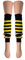Silver Legs Leg Warmers, Over 30 Styles, 60cm Length, Neon, Striped, Glittery, Plain, Eco-Packaging, Made in the UK (Striped, Yellow & Black Stripes)