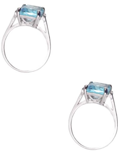 VALICLUD 2st Eleganter Ring Edelsteinring Londoner Blauer Topas Frauen Verlobungsringe Ringe Aus 925er Sterlingsilber Edelstein-fingerring Aquamarinringe Für Damen Ringe Für Den Mann Braut-