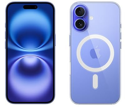 Apple iPhone 16 512GB: 5G Mobile phone with Apple Intelligence - Ultramarine + Clear Case with MagSafe