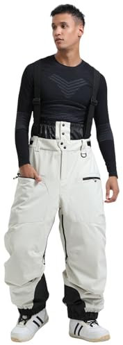 IMPHUT Damen Schneelätzchen Herren Skihose Baggy Snowboard Lätzchen Hose Overall Isoliert Wasserdicht Winddicht Warm Winter