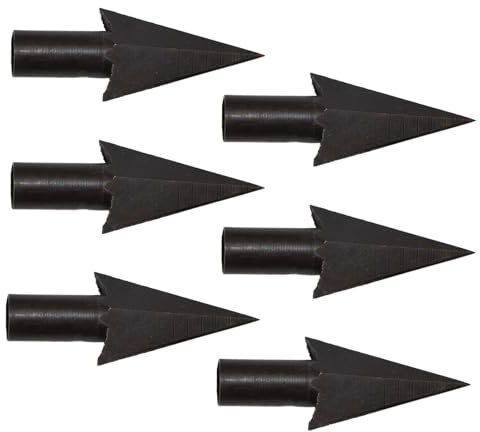 6 x Jagdspitzen, traditionelle Metall-Bogenspitzen, Pfeilspitzen, Spitze für Holz und