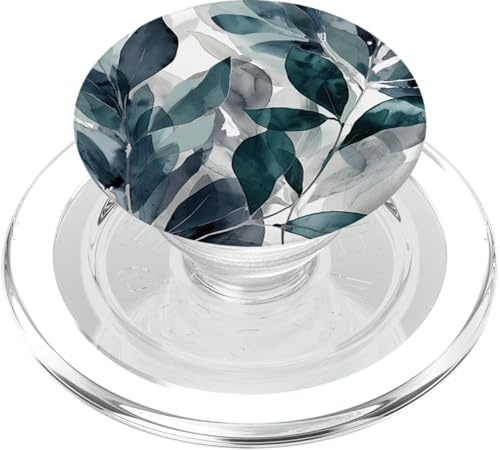 Lovely Pattern Designs Eukalyptus Blumen Garten Muster Flora und Fauna PopSockets PopGrip für MagSafe iPhone 12 und neuer Transparent