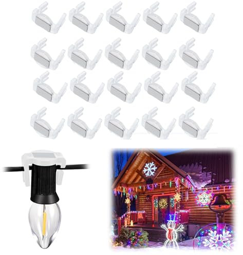 20 Stück Dachrinnenhaken für Lichterketten,Wiederverwendbare Weihnachtslicht Clips für Weihnachtsbeleuchtung Deko,Weihnachtsdeko Kunststoff Halterung Haken Lichterkette Befestigung Regenrinne (A)