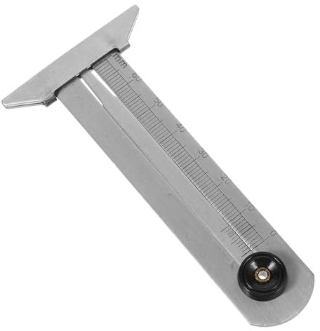 OSOLADY Reifen Profilmesser aus Edelstahl 0-60mm Präzise Profiltiefenmessung für Auto und Fahrrad Langlebig Ablesbares Zifferblatt