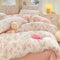 Freyamy Housse de Couette Fleurie 140x200+1 Taie d'oreiller 65x65 Blanc Rose Vert Feuilles Floral Ado Parure de lit en Microfibre Fleurs Sets de Housse Couette Adulte Filles avec Fermeture Éclair