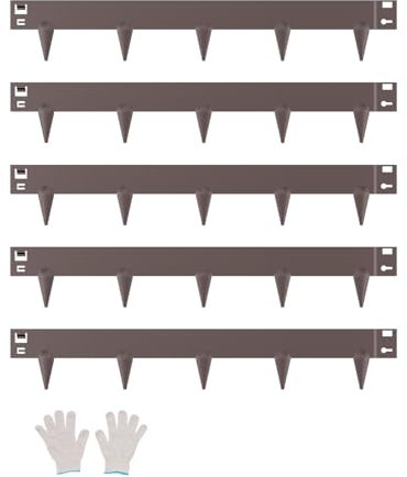 VEVOR Steel Landscape Edging, 5 Packs 39 x 3 in Rust-Resistant Metal Landscape Edging, Bendable Garden Edging Border, Heavy Duty Lawn Edging, Easy-to-Install, Flower Bed Yard Pathway Divider Brown