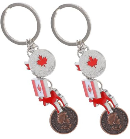 Veemoon 2 Stück Kanada Schlüsselanhänger Goldener Schlüsselbundclip Großer Schlüsselanhänger Nationalflagge Schlüsselanhänger Dekorativer Anhänger Für Die Tasche Schlüsselanhänger