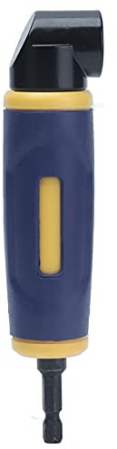 90 Degree Right Angle Drill Adaptor, with Good Grip, Efficient Use for Tightening Screws and Nuts, Sturdy, Built-in Magnet, Yellow and Blue, Suitable for 1/4in Hex Shank Bits,