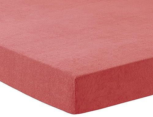 TRAUMSCHLAF Frottee Spannbettlaken für Massageliegen und Behandlungsliegen - elastischer Liegenbezug mit Rundumgummi - ca. 80x190 cm, Altrosa