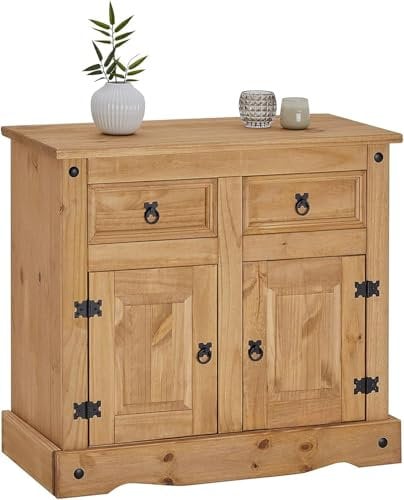 Mews Corona 2 Door 2 Drawer Small Sideboard, Mexican Pine