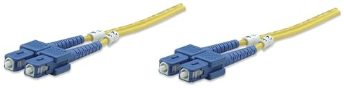 Intellinet SC/SC OS2 Singlemode Duplex Fiber Patch Cable, 3 ft, Yellow
