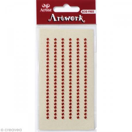 Artoz Artwork Sticker Strass 3mm rot, rund