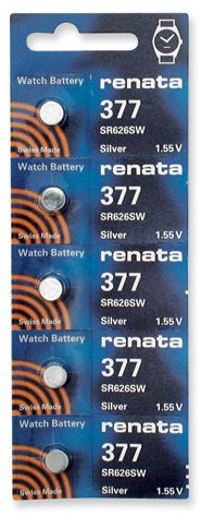 Goldia Lot de 5 piles Renata Swiss pour montre type 377
