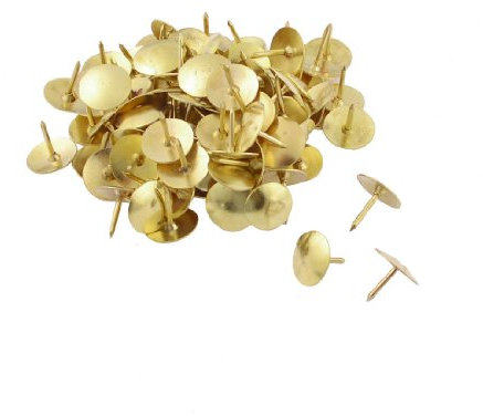 sourcing map 100 Stück Gold Ton Reißnägel Reißzwecken