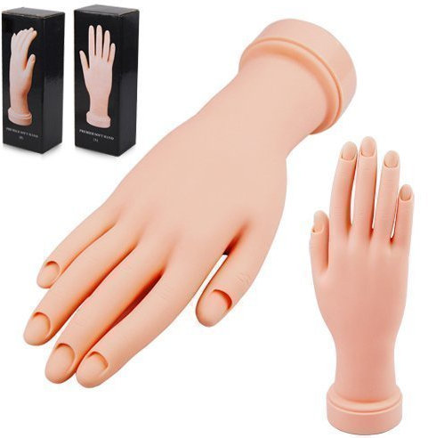 Accessotech Soft Movable Hand Nail Art Acrylic/Gel Tip Design Practice Training Model Flex