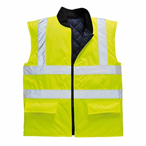 Portwest Hi-Vis Reversible Bodywarmer, Size: 4XL, Colour: Yellow, S469YER4XL